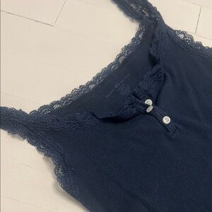 Brandy Melville Black Fitted Buttoned Camisole